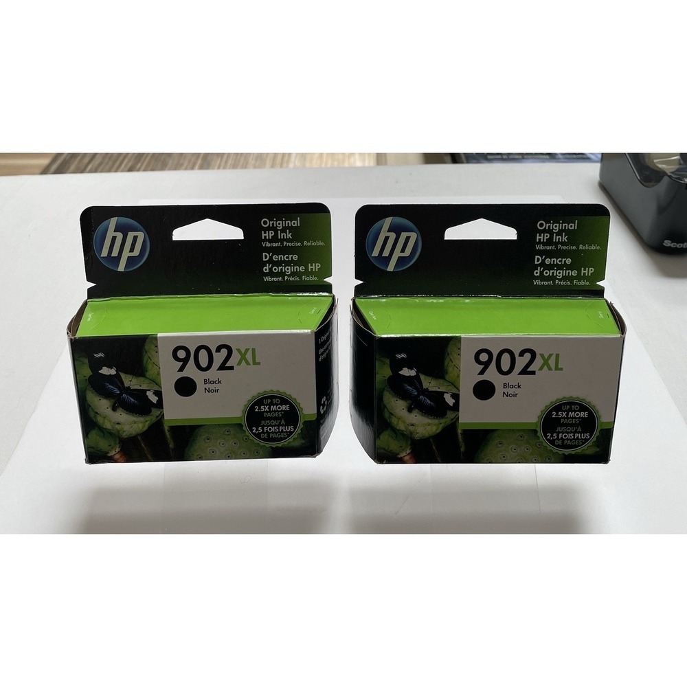 HP 902XL Set 2 Black Ink for Office Jet & OfficeJet Pro. New Sealed Exp 11/2022